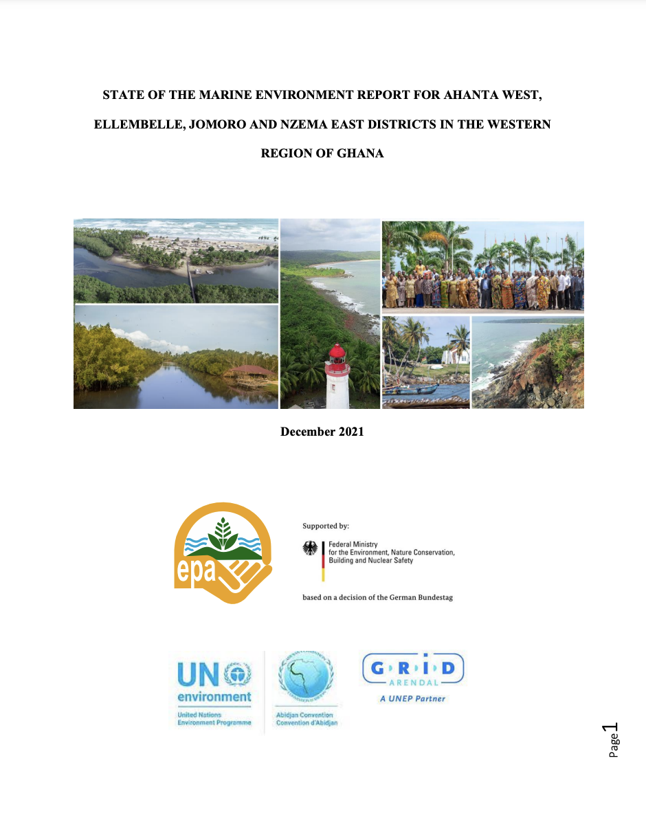 The State of the Marine Environment Report for the Western Region of Ghana 